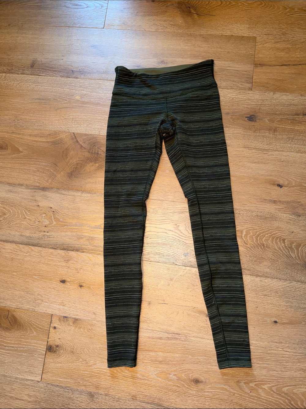 lululemon athletica Olive Green Striped active Leggings workout yoga